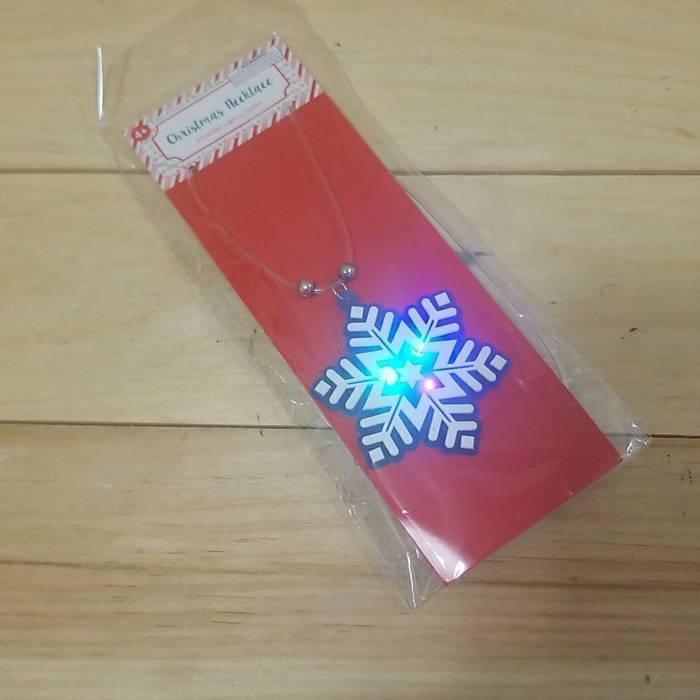 Snow Flake Christmas Necklace with 3 function light option ( Brand new)